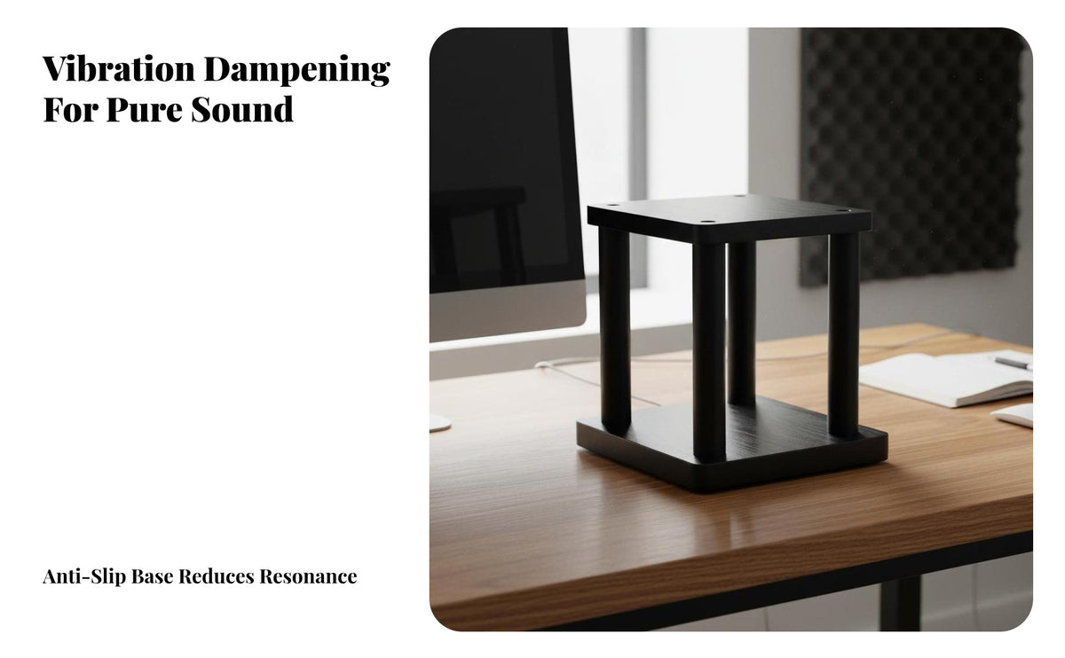 Shock Absorption Desktop Speaker Stand Vibration Isolation High-Fidelity Speaker Rack Heavy Duty Studio Monitor Riser Enhanced Stability for Audiophiles, Music Producers, Home Theater