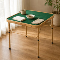 Folding Mahjong Table Metal Legs Khaki Mahjong Table Storage Bag Leisure Furniture for Outdoor