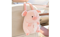Cute Fuzzy Tissue Holder with Strap Soft Cartoon Animal Tissue Holder for Road Trips