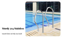 Stainless Steel Pool Handrail Rustproof Swimming Pool Stair Rail Stainless Steel Grab Bar for Adults, Seniors, Water Park, Spa