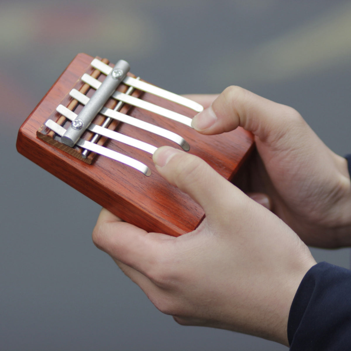 5 Note Thumb Piano Portable Acacia WoodCompact Musical Instrument for Beginners, Music