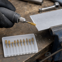 Rotary Burr Set for Metal Polishing and Deburring, Double-Cut Carbide Rotary File