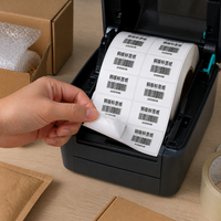 Coated Paper Self-Adhesive Labels for Thermal Printers, Blank Sticker Rolls
