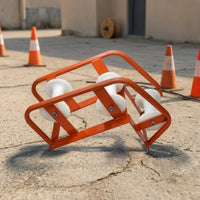 Heavy Duty Cable Laying Pulley Triangular Cable Guide with Three Rollers Red Sheave Reinforced for Shaft-Mouth Routing