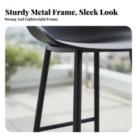 Modern Design Bar Height Table and Chair Set Weather-Resistant Sled Base High Stool Sturdy Construction Outdoor Furniture Rust-Proof for Homeowners, Business Owners, Couples, Balcony, Restaurant, Backyard, Garden