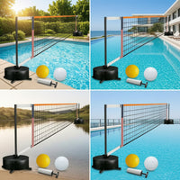 Portable Pool Volleyball Net with Weighted Base Stable Pool Volleyball Net with Posts Easy to Assemble Safe for Backyard