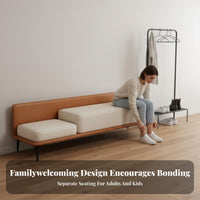 High-Rebound Cushion Split-Level Settee with Backboard Easy to Clean Entryway Stool Scratch Resistant Upholstered Bench Waterproof for Homeowners, Families, Children, Bedroom, Hallway, Cloakroom