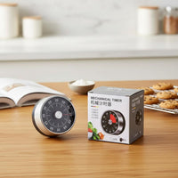 Mechanical Kitchen Timer Battery Kitchen Timer No Required Round Mechanical Timekeeper Clock for Students, Learning, Classroom