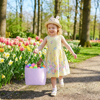 children's Easter Gift Bag Reusable Material Egg Search Basket Lightweight Egg Collecting Bucket for Young Children, Grandparents, Parties, Storage Bag
