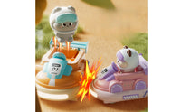 Bumper Car Toy with Robot Driver Interactive Handheld Control Bumper Car Trick Light-up for Kids, Playroom