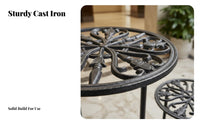 Three-Tier Cast Iron Plant Stand Space Saving Vintage Flower Rack Multifunctional Staggered Metal Plant Holder for Balcony