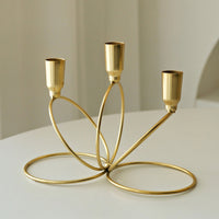 Three-Arm Candlestick Holder Versatile 3-Arm Candelabra Candlestick Holder with Three Cups Modern Metal Candelabra Minimalist