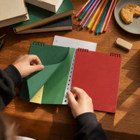 Flip-Top Detachable Grid/Lined/Blank Notebook Set for Students, 120 Pages, Vintage Colors