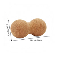 Peanut Massage Ball Two-Lobed Cork Massage Ball Body Massager Natural Fitness Gear Non-Slip