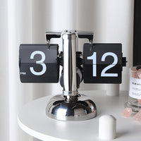 Automatic Page-Flip Clock, Minimalist Mechanical Table Clock for Living Room, TV Cabinet, Home Decor