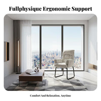 Reclining Function Cushisingled Sled Base Armchair Ergonomic Design Desk Chair Padded Seat Cushion Office Furniture Sturdy Frame for Distant Workers, Students, Clients, Study Room, Bedroom