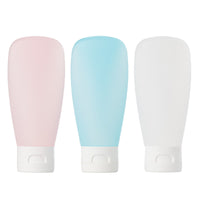 Soft Tube Squeeze Bottles for Travel Toiletries - Flip Cap / Screw Cap, Multi-color Set