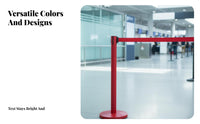 Retractable Belt Stanchion Heavy Duty Base Stainless Steel Stanchion Rust-Resistant Queue Line Barrier Post for Security Airports, Stations, Hotels