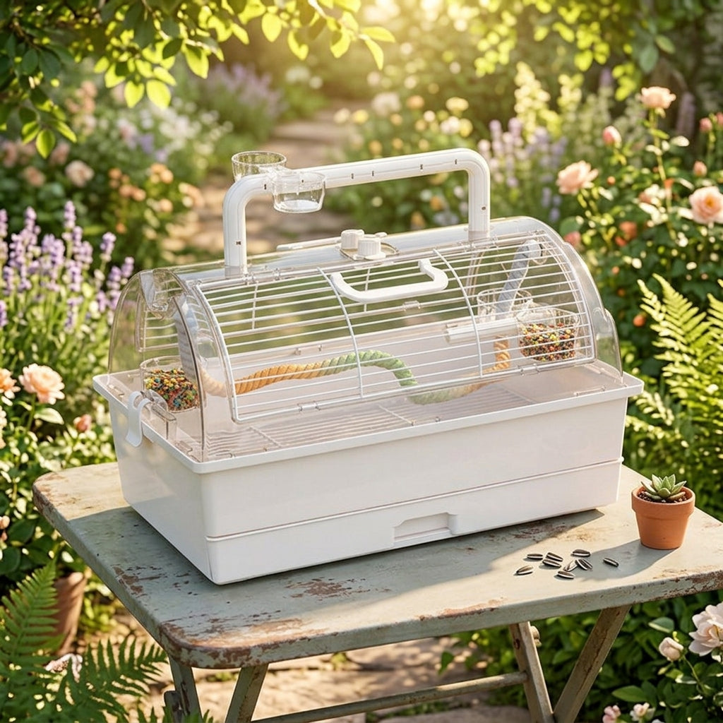 Portable Bird Carrier Handheld Bird Cage, Foldable Small Bird Cage for Parrots, Waterproof Box with upper front Opening for Cockatiels