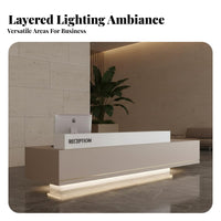 Wide Desktop Modern Reception Desk Large Storage Capacity Minimalist Lobby Front Desk Sturdy Structure Checkout Counter Versatile for Receptionists, Office Managers, Business Owners, Sales Center, Hotel, Company Entrance, Shop