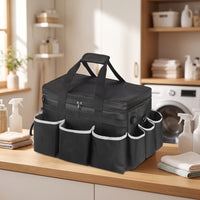 Cleaning Organizer with Dividers Compartmented Cleaning Supply Bag Car Organizer Portable Multi-Pocket for Cleaners