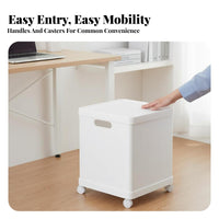 adaptable Foldable Cubby Box Large Capacity Household Storage Stackable Organizing container Integrated Handle for Home Organizers, Students, homeowners, Closet, shelf, Living Room, Bedroom