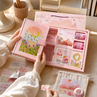 Children's Day Oil Painting Notebook Gift Set for Students, Aesthetic Diary with Stationery Tools and Tapes