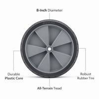 8 Inch Directional Cart Wheel, Outdoor Camping Trolley Wheel, 40kg Load Capacity Hand Truck Wheel, 200mm Solid Tyre Wheel, Rubber Wheel for DIY