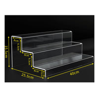 High Clarity Acrylic Step Display Stand Multi Purpose Tiered Acrylic Display Shelf Sturdy Home Decor Thickened Material for Live Broadcasting