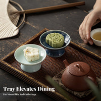 Chinese Design Tea Snack Plate Multi-Purpose Footed Fruit Bowl Decorative