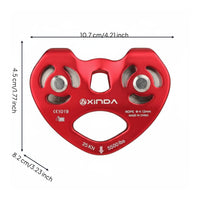Tandem  Line Pulley Smooth Bearing 25 kN Cable Line Trolley for Climbers