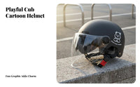 Half Helmet 3C Verified Face Helmet Four-Season Use Shielded Headwear for Women, Men, City Commuting, Daily Travel, Long Rides