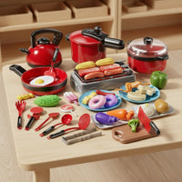 Cognitive Development Pretend Play Food Set Develops Fine Movement Skills Kids Kitchen Playset Safe Materials for Boys, Learning, Daycare