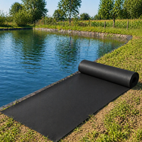 HDPE Geomembrane Pond Liner, Heavy Duty Black Matte Drainage Membrane, Flexible for DIY Pond Projects & Water Features