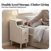 Space-Saving Design Slim Gap Cabinet Safe Rounded Edges Narrow Drawer Unit Nightstand for Apartment Dwellers, Students, Homeowners, Small Spaces, Dorm Room, Entryway, Home Office