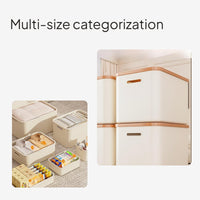 Rectangular Storage Box with Lid, Plastic Organizer Bin