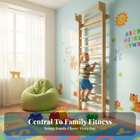 Multi-Functional Wooden Stall Rungs Multifunctional Stall Bar Long-Lasting Solid Wood Swedish Ladder Full Body Workout for Children, Dancers, Dance Studio, Rehabilitation Center