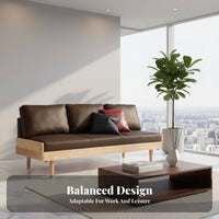 Italian design Armless 3-Seater Settee Luxury Feel Sofa Minimalist Design Couch Retro Aesthetic for Apartment Dwellers, Young Adults, Business Owners, Living Room, Office, Reception Area, Bedroom
