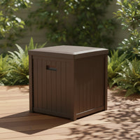 Weather-Resistant Outdoor Storage Box Waterproof Patio Storage Box Hinged Furniture Hard-Sided for Yard, Terrace, Balcony