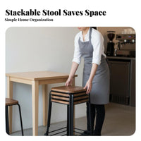 Modern Minimalist Design Stackable Square Stool Space-Saving Backless Seat Long-Lasting Household Furniture Reinforced Frame for Homeowners, Restaurant Owners, Dining Room, Kitchen, Small Apartments, Office