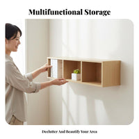 Wall-Mounted Cubby Shelf Japanese Design Multi-Compartment Wall Organizer