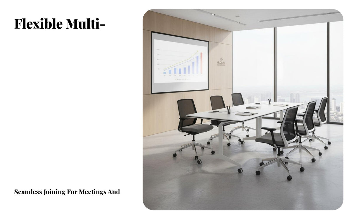 Folding Training Table Space-Saving Folding Conference Table Modular Design Mobile Conference Desk for Teachers, Trainers, Classroom, Reception Area