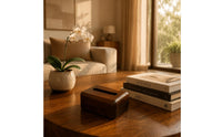 Wooden Tissue Box Cover Decorative Walnut Tissue Box Cover Smooth Surface for Dining Table, Bedroom