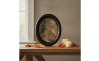 Oval Wooden Picture Black-Framed Oval Wood Picture Frame Glossy for Tabletop, Entryway, Halloween