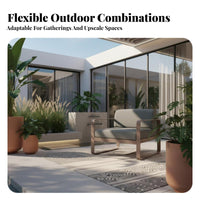 4 Pieces Waterproof 4-Piece Sofa and Armchair Set Sun-Proof Outdoor Furniture Weather-Resistant Lounge Seating Minimalist Design for Business Owners, Homeowners, Balcony, Garden, Backyard, Poolside