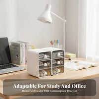 Large Capacity Slanted Multicompartment Holder Transparent View Desktop Organizer Space Saving Pen Stand Modern Design for Students, educators, Professionals, Desk, Study Room, School, Classroom