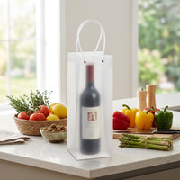 Gift Bag with Round Rope Handle for Chilled Beverages, Transparent Leakproof Ice Bag for Liquor, Thickened Chilling Bag for Party Supplies