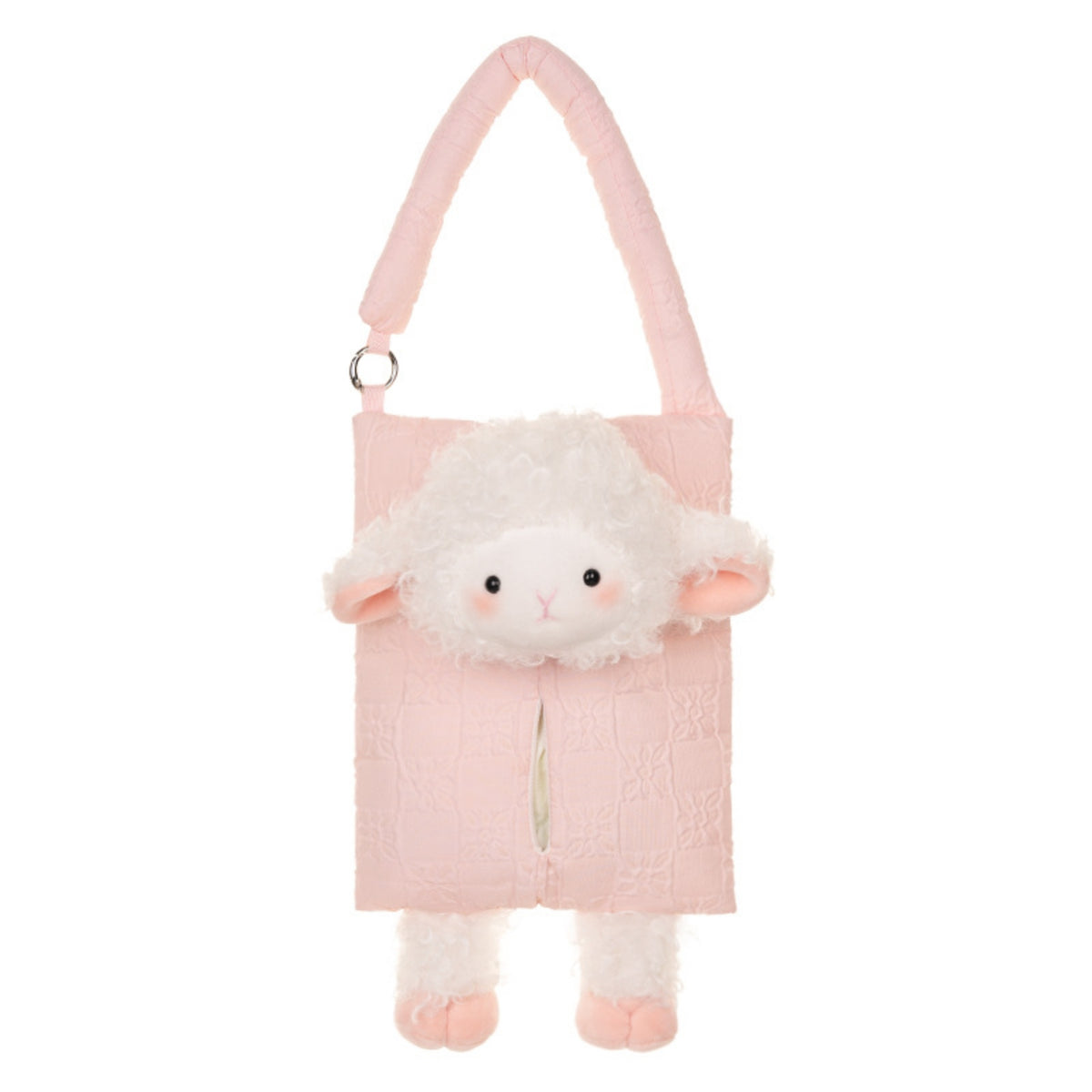 Cartoon Hanging Tissue Holder with Strap Soft Animal Tissue Box Cover Cute Easy to Refill for Commuters