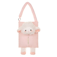Cartoon Hanging Tissue Holder with Strap Soft Animal Tissue Box Cover Cute Easy to Refill for Commuters