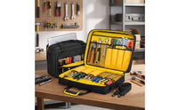 Multi-Pocket Laptop Tool Bag Padded Tool Organizer Bag Structured Water-Resistant for Technicians, Carpenters, Commuters, Travel